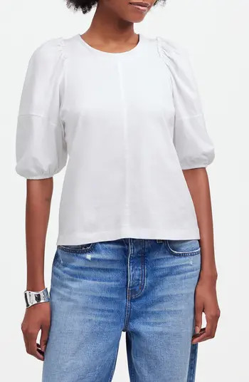 Puff Sleeve Cotton T-Shirt | Nordstrom