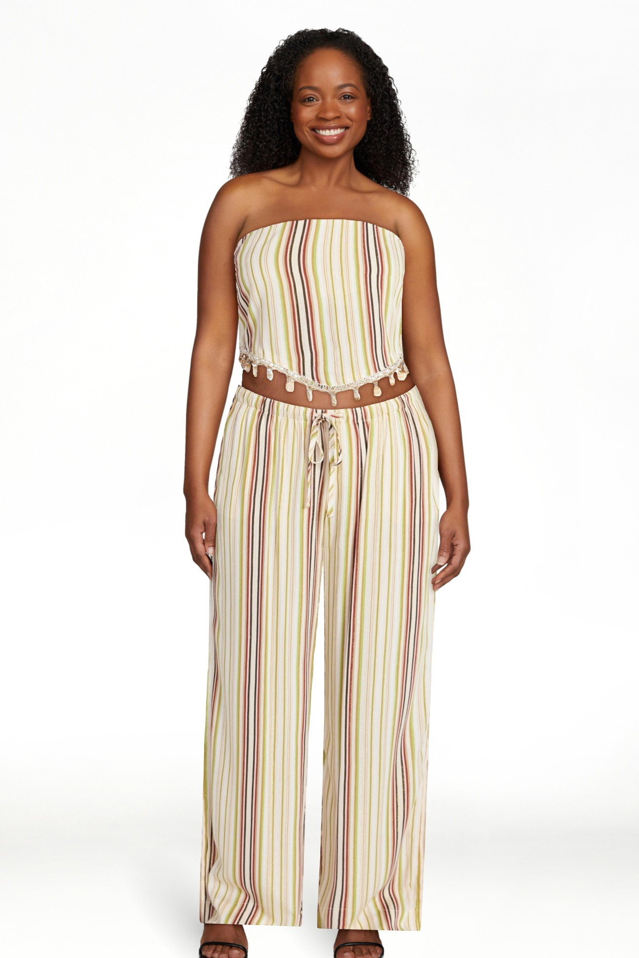 No Boundaries Scarf Top and Beach Pants Set, 2-Piece, Women's XXS-XXL | Walmart (US)
