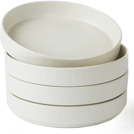 Famiware Star 8.25'' Pasta Bowls, Large Dinner Bowls Set of 4, Matte White (Full Glaze) | Walmart (US)