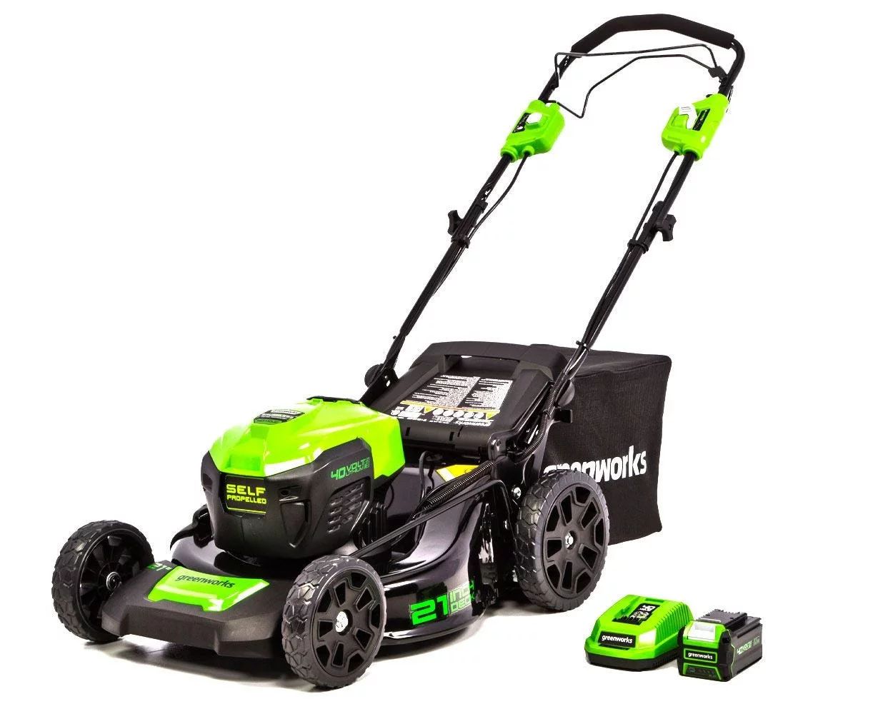 Greenworks 40V 21-inch Brushless Self-Propelled Lawn Mower W/5.0 Ah Battery and Charger, 2516402 | Walmart (US)