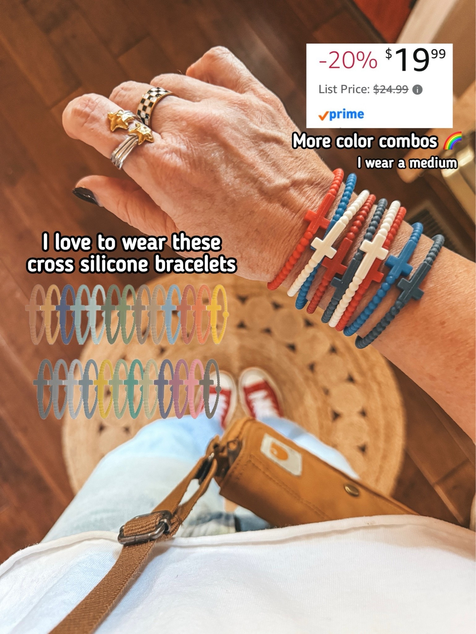 I have so many of these and wear them when I go to games, beach, or out and about when I’m wanting a fun casual stack.