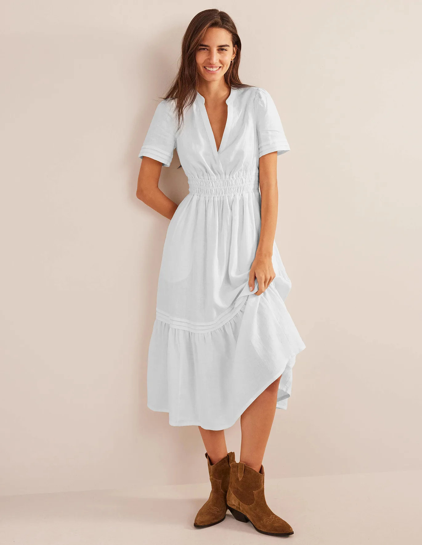 Pintuck Detail Midi Dress | Boden (UK & IE)