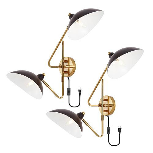 Safavieh Aspera 2-Pack Brass and Black Wall Sconces | HSN