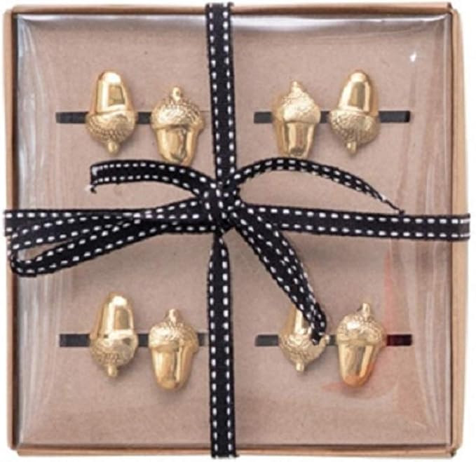 Creative Co-op Fall Acorn Metallic Napkin Rings - Set of 4 | Amazon (US)