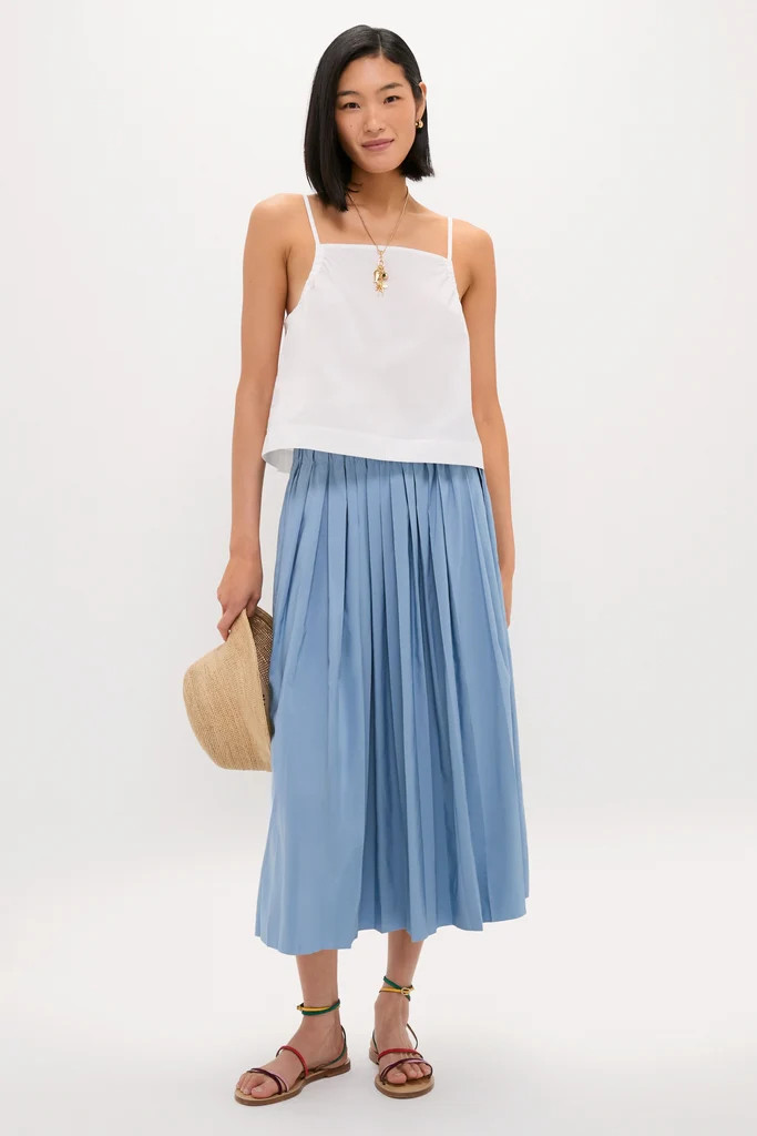 Blue Fog Pleated Dixon Midi Skirt | Tuckernuck (US)