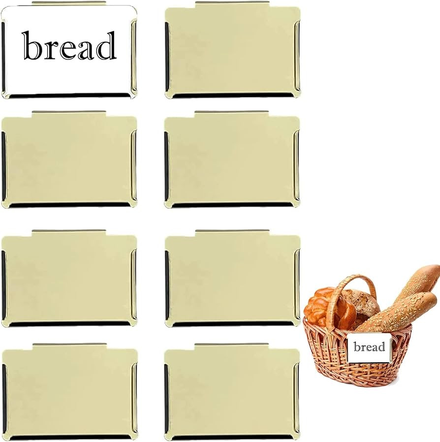 Gold Clip Label Holders Basket Labels for Home Kitchen Storage Basket Bins 2.5 x 3.5 Inch - 8Pack... | Amazon (US)