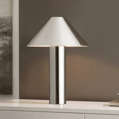 Cheri 20.5 Inch Chrome/White Metal Table Lamp | Wayfair North America