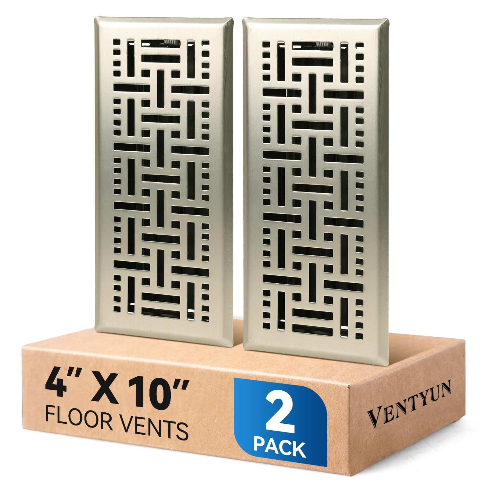 Floor Register 4x10 Inches 2 Pack - Heavy Duty Walkable Steel Floor Vent Covers for Home Floor - ... | Amazon (US)