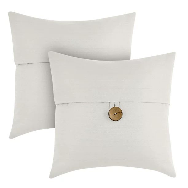 Better Homes & Gardens Feather Filled Banded Button Decorative Throw Pillow, 20" x 20", White, 2 ... | Walmart (US)