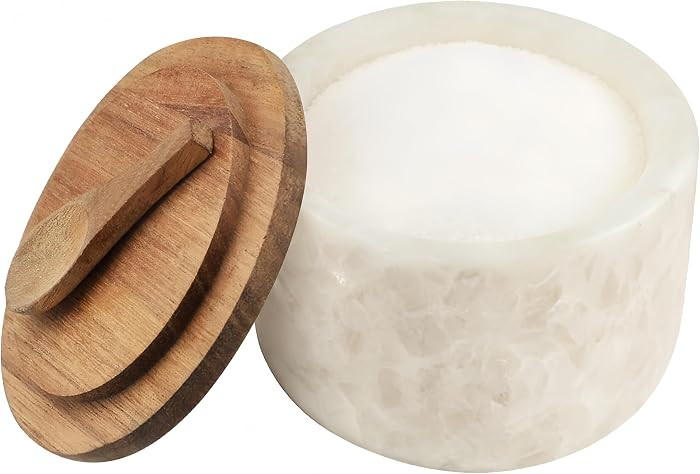 Salt and Pepper Spice Cellar, Marble Container for Coffee, Sugar, Spices and Candies, With Built-... | Amazon (US)