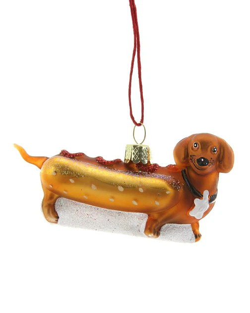 Cody Foster & Co. Weiner Pup Hot Dog Ornament, Multicolor | Shop Simon