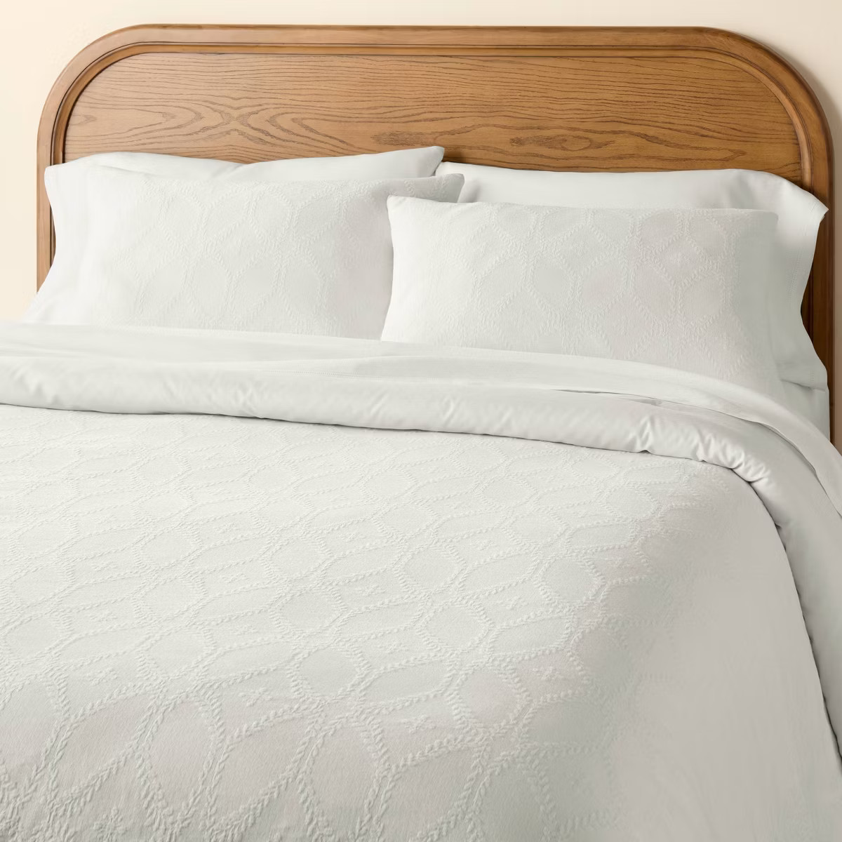 3pc Trellis Pattern Comforter Bedding Set Cream - Hearth & Hand™ with Magnolia | Target