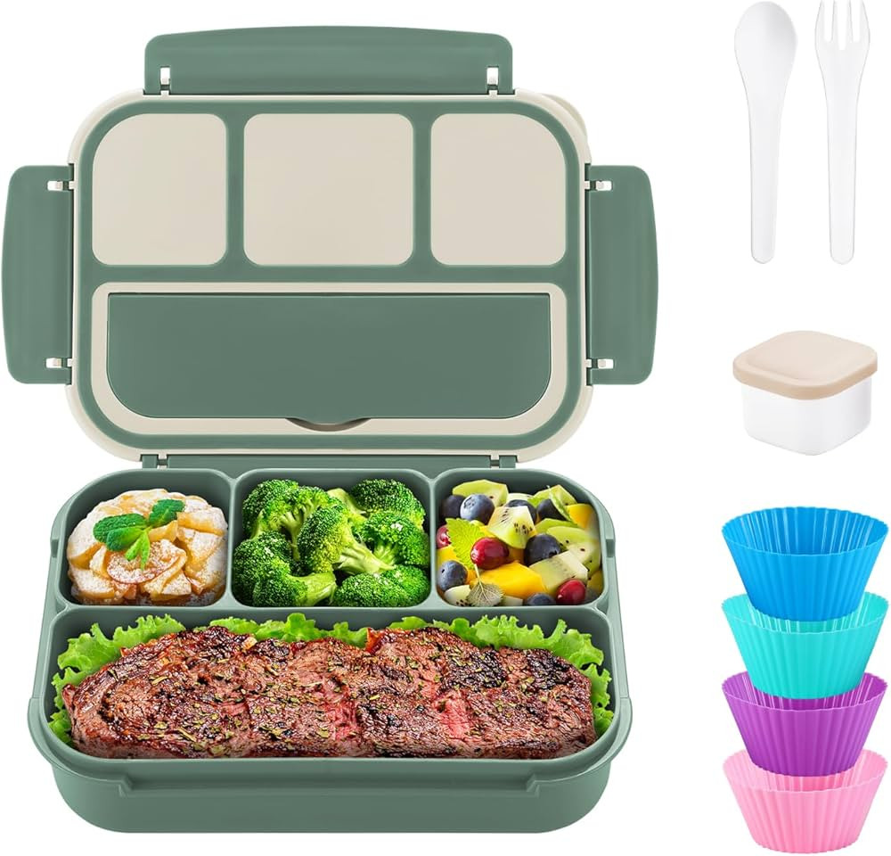 QQKO Bento Box Adult Lunch Box, Bento Box for Kids, 1200 ML Lunch Containers for Adults, Food Sto... | Amazon (US)