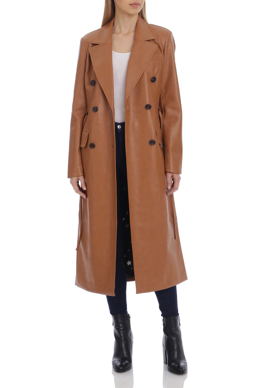 Belted Faux Leather Trench | Avec Les Files