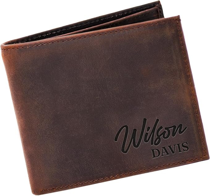 Custom Wallet for Men, Personalized Men Leather Wallet, Fathers Day, Christmas, Valentines & Anni... | Amazon (US)