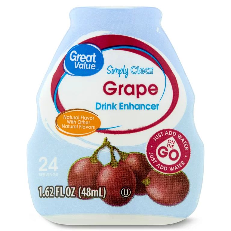 Great Value Simply Clear Grape Drink Enhancer, 1.62 fl oz | Walmart (US)