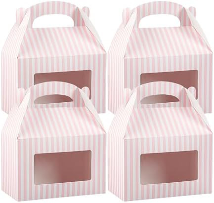 Bio Tek 8.5 x 4.8 x 5.5 Inch Gable Boxes For Party Favors, 25 Attractive Gift Boxes - Striped Des... | Amazon (US)
