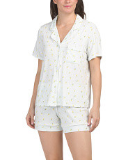 Floral Print Notch Collar Top And Shorts Pajama Set | Family Pajamas | Marshalls | Marshalls