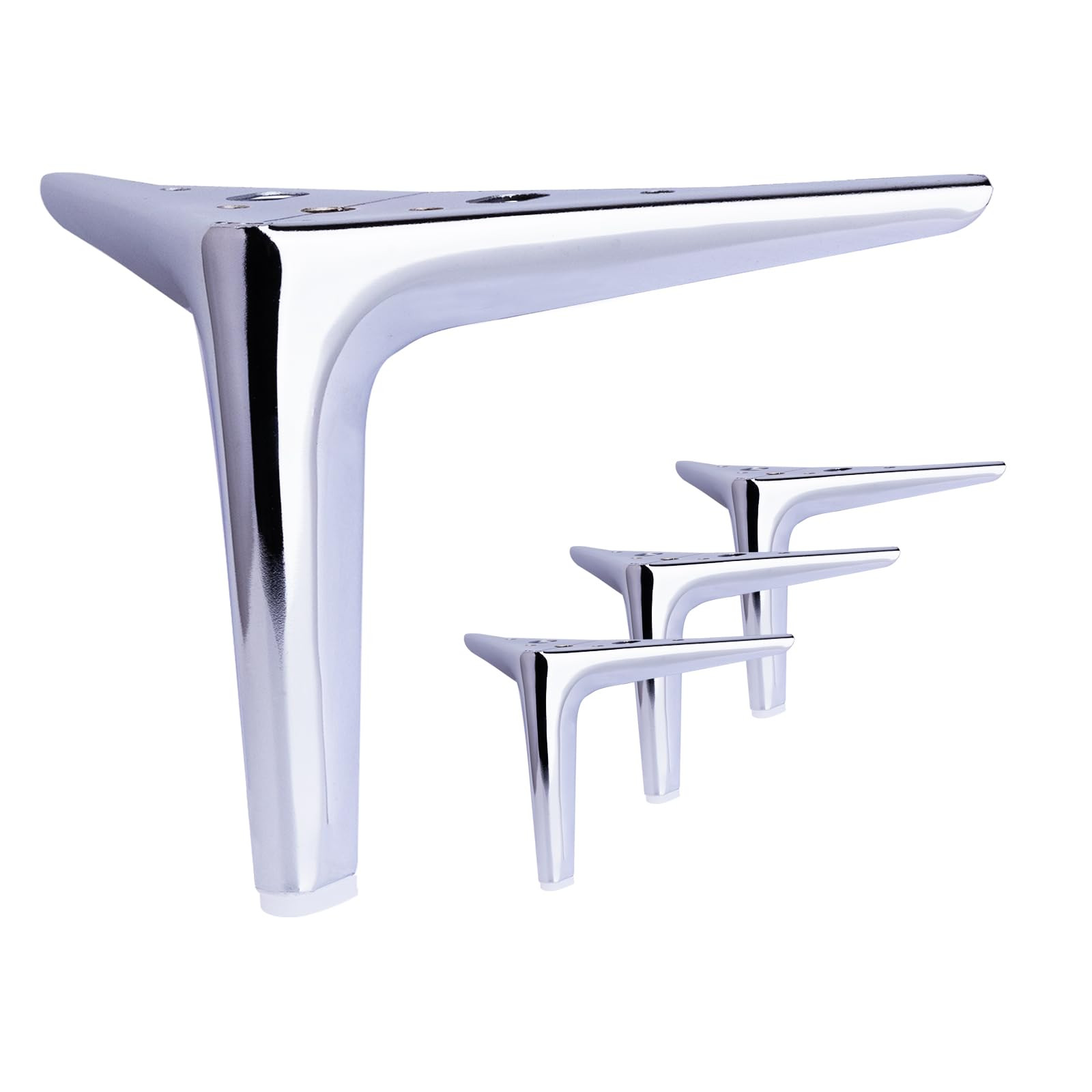 4.7 Inch Shiny Silver Furniture Legs, Metal Legs for Furniture Set of 4, DIY Replacement for Sofa... | Amazon (US)