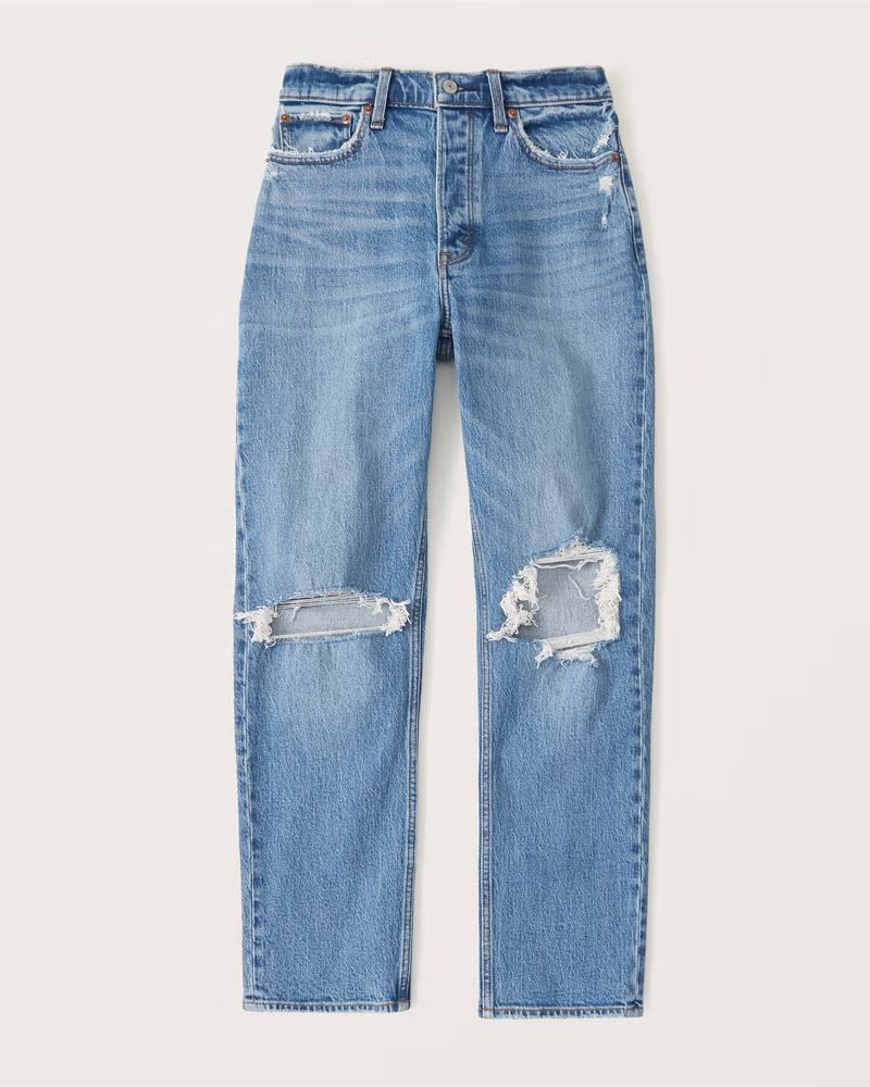 Women's Curve Love High Rise Dad Jeans | Women's Bottoms | Abercrombie.com | Abercrombie & Fitch (US)