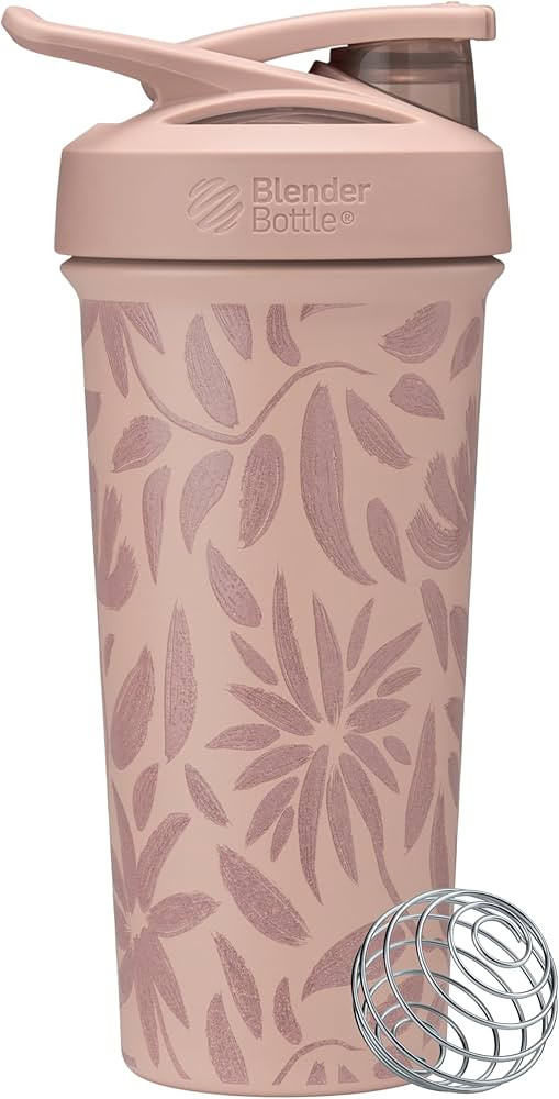 BlenderBottle Strada Flip Shaker Cup Insulated Stainless Steel Water Bottle with Wire Whisk, 25-O... | Amazon (US)