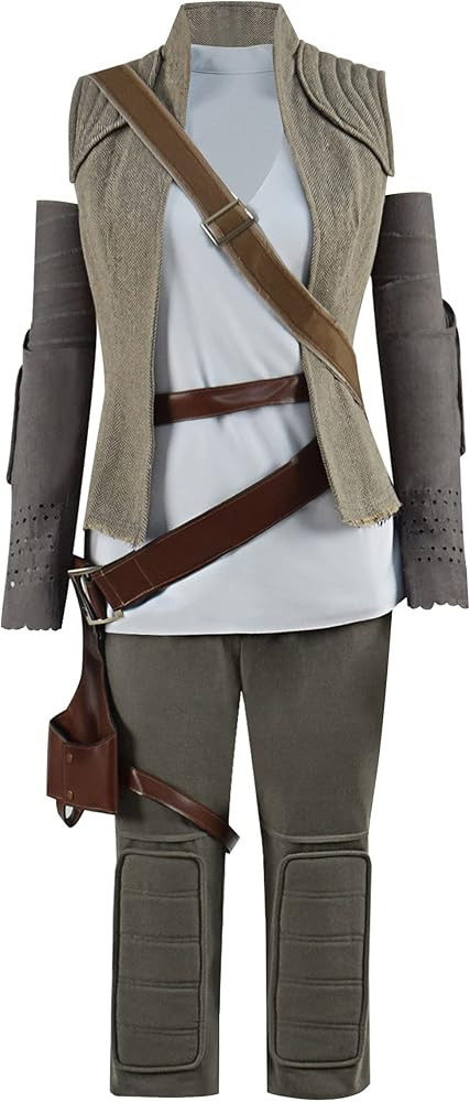 Womens Rey Suit Rise of Skywalker Cosplay Costume Last Jedi Halloween Outfit Battle Uniform with ... | Amazon (US)