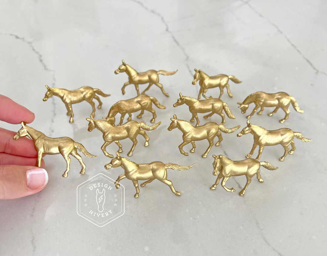 Horse Figures, Set of 10, Derby Party Decor, Horse Wedding, Horse Birthday, Cake Cupcake Topper, ... | Etsy (US)