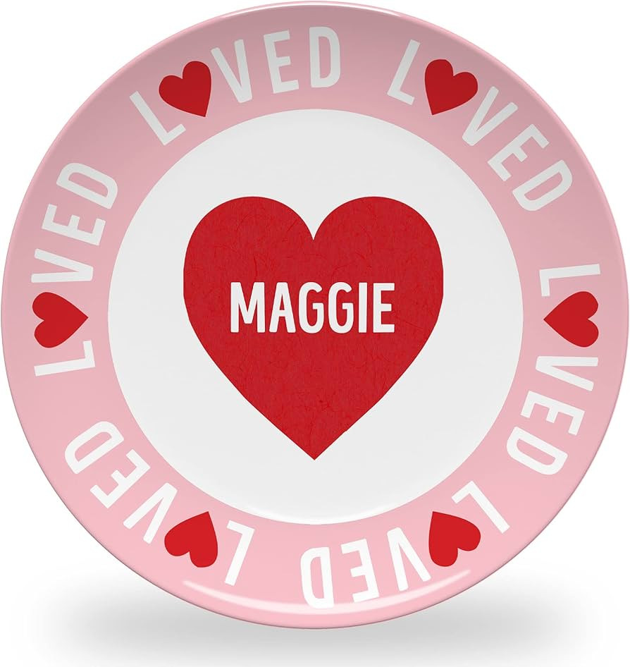 Tiny Expressions - Personalized Loved Plate for Kids with Custom Name and Valentine’s Day Desig... | Amazon (US)