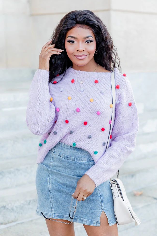 Peace and Joy Lavender Mock Neck Sweater | Pink Lily