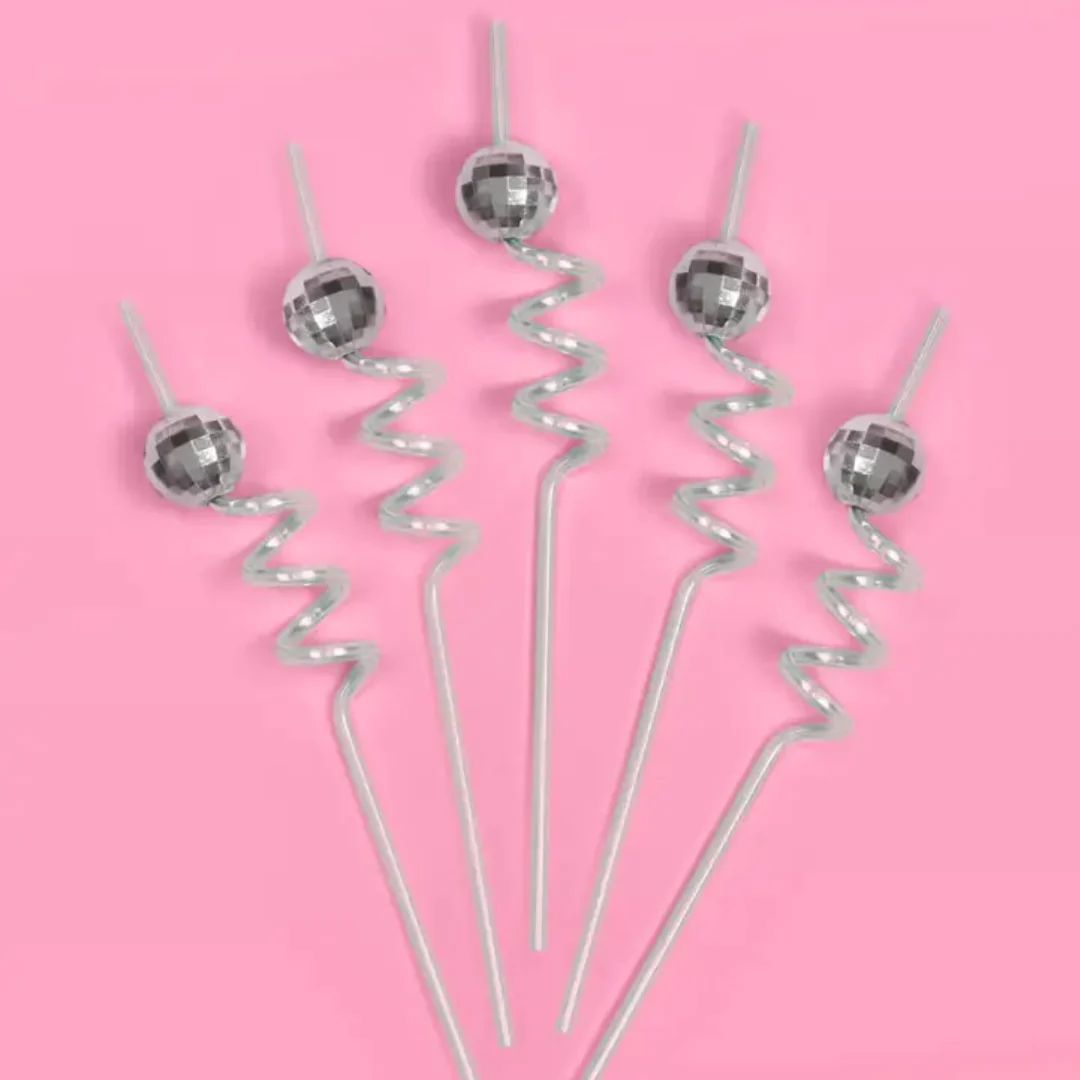 Reusable Disco Party Swirly Straws | Ellie and Piper