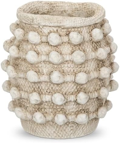 Rustic Farmhouse Vase, Boho Beige Vase for Pampas Grass Small Textured Knotted Vases for Flowers ... | Amazon (US)