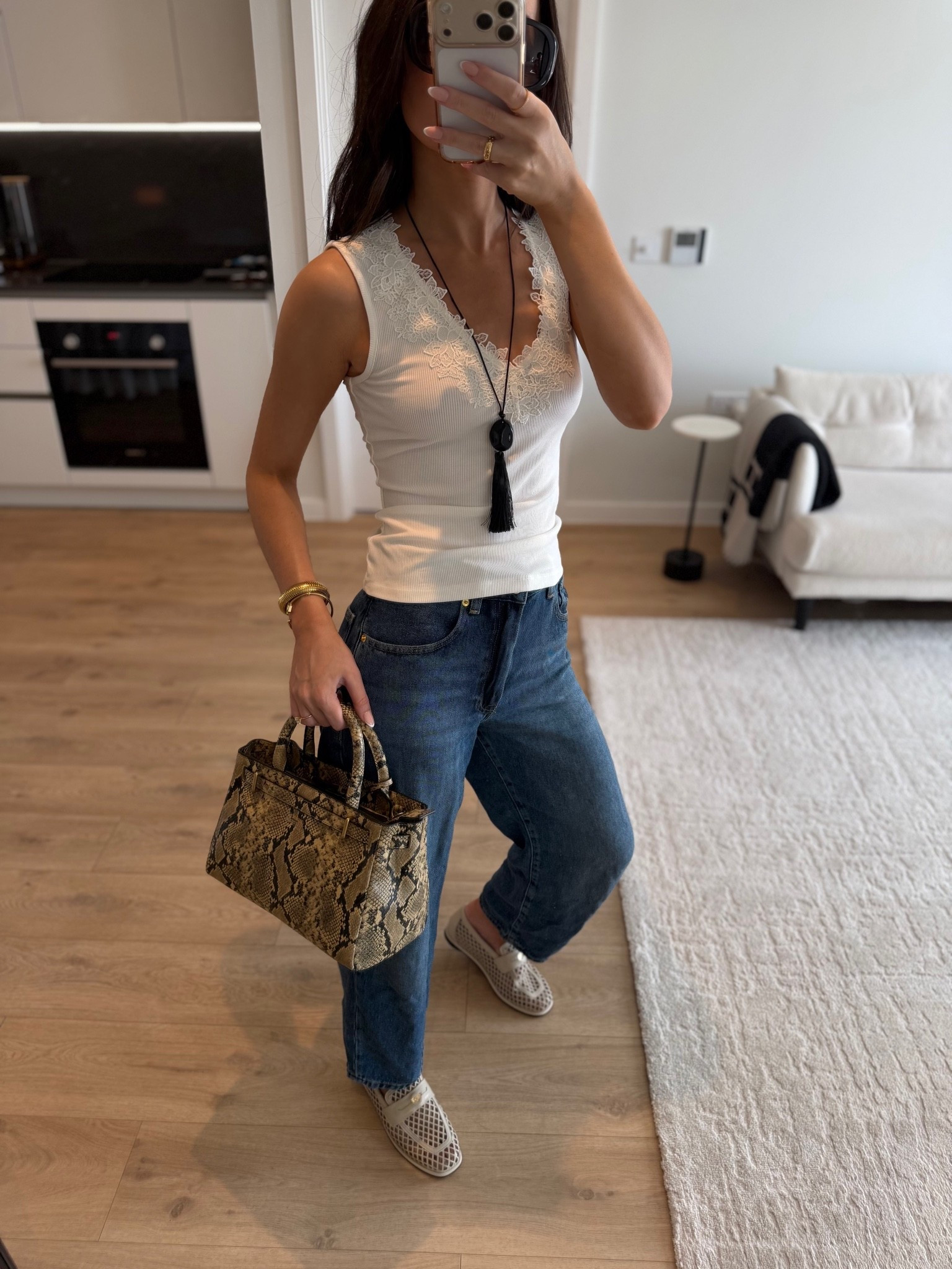 Blue jeans with a feminine lace tank & fun accessories 🤏🏼 I wear 25R 👖 

Ad/aff

#LTKshoes #LTKstyletip #LTKjeans