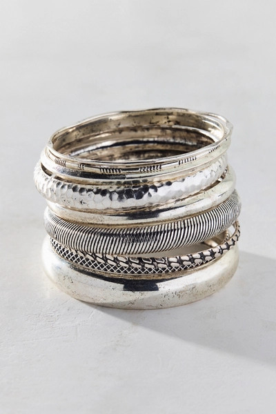 Lunar Layers Eclectic Bangle Bracelets Set | Urban Outfitters (US and RoW)