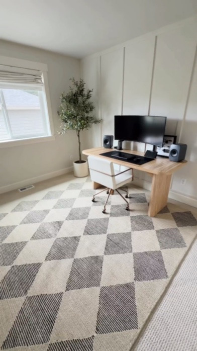 Jeff’s office setup! 🖤 We’ve been waiting for this beautiful @loloirugs rug to tie the whole room together and it’s currently on sale for Memorial Day!

This room has had quite the journey from guest room ➡️ lil sis’ room ➡️ now Jeff’s office 💻🎮 I love all the cord-hiding solutions he found because it makes his desk look so clean and organized 🤩

Under desk storage shelf, desk pad, monitor arm, docking station, rug, under desk cable management tray, gaming monitor

#LTKhome #LTKmens #LTKsale