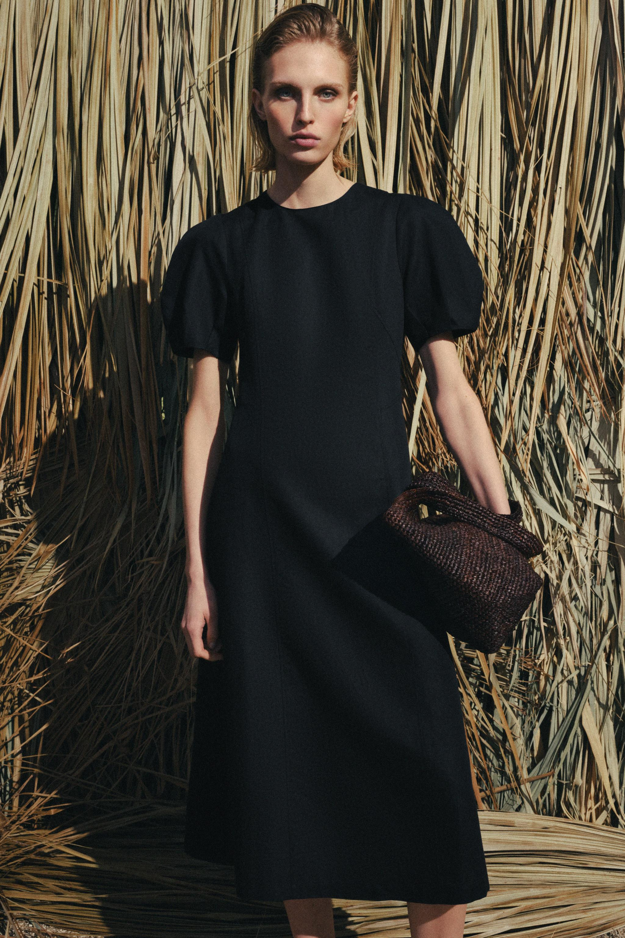 ZW COLLECTION LINEN BLEND MIDI DRESS | Zara FR