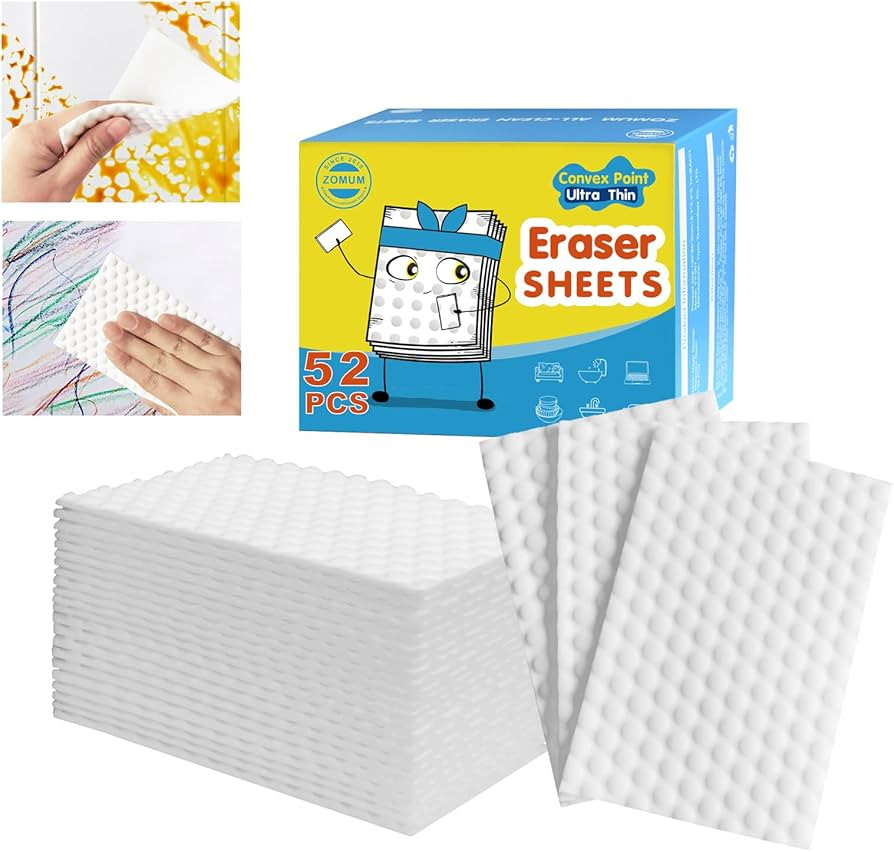52 PCS Magic Sponge Eraser Sheets,Upgrade Convex Point Melamine Sheets，Disposable Portable Magi... | Amazon (US)