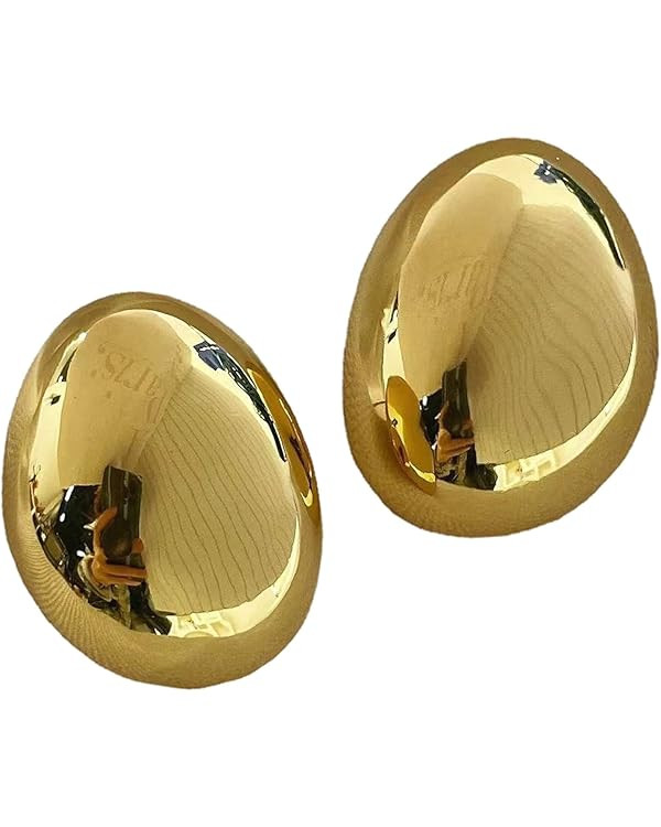 Chunky Gold Hoop Earrings for Women, Lightweight Waterdrop Hollow Open Hoops Tear Drop Silver Gol... | Amazon (US)