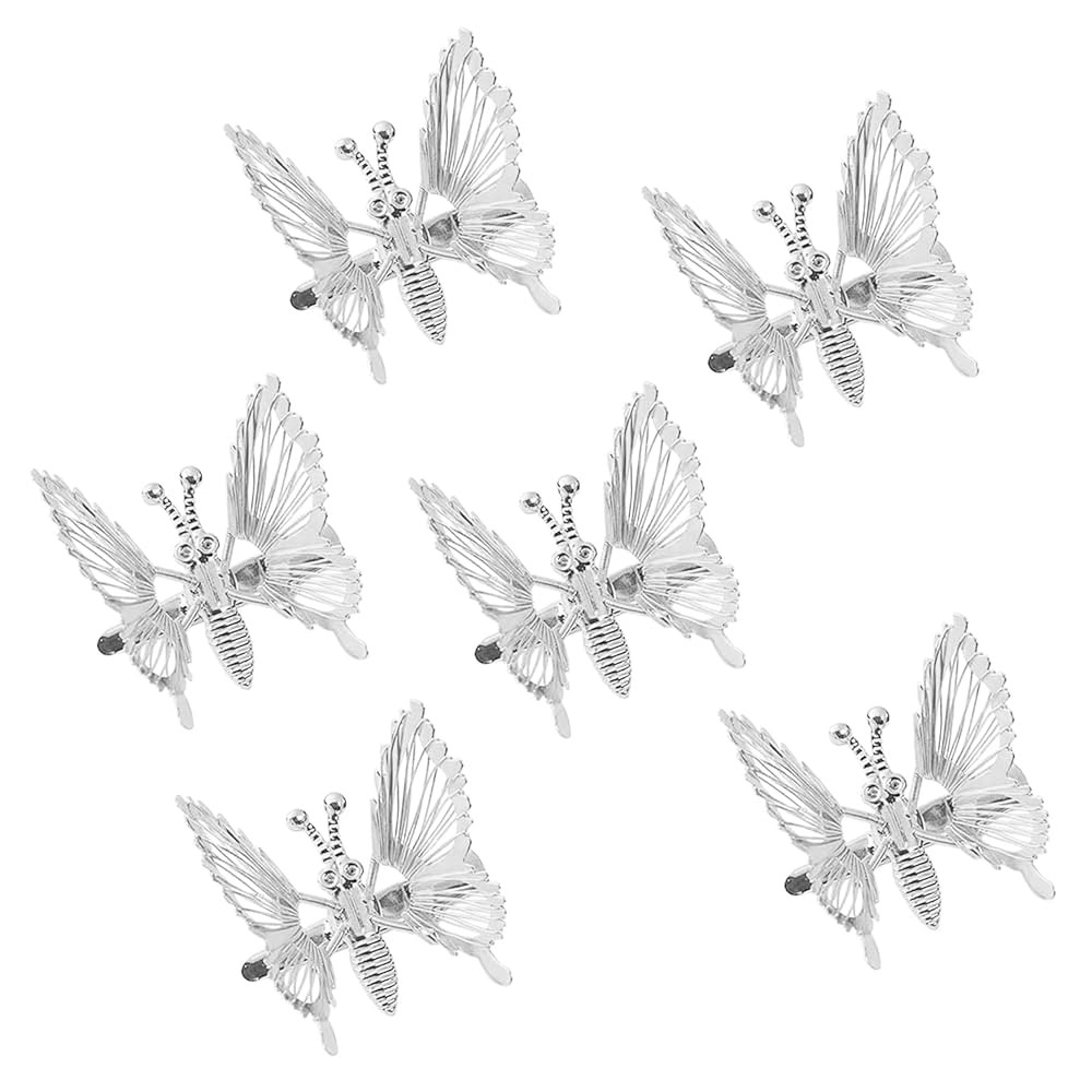 Yzurbu 6pcs 3D Metal Moving Butterfly Hair Clips, Cute Barrettes and Clamps, 90s Nostalgic Hair A... | Amazon (US)