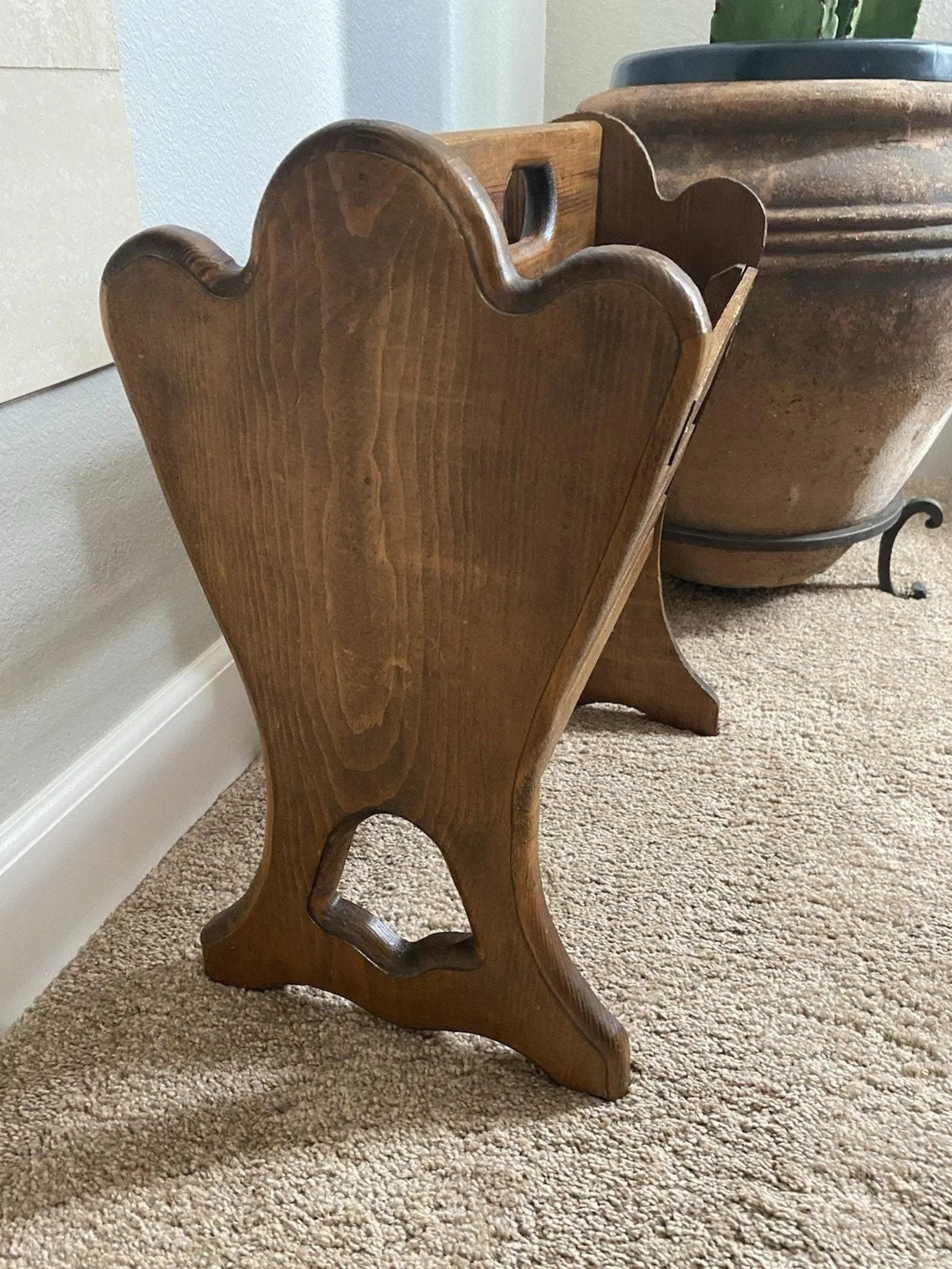 Antique Wooden Magazine Rack With Handle Vintage Primitive Wood | Etsy (US)