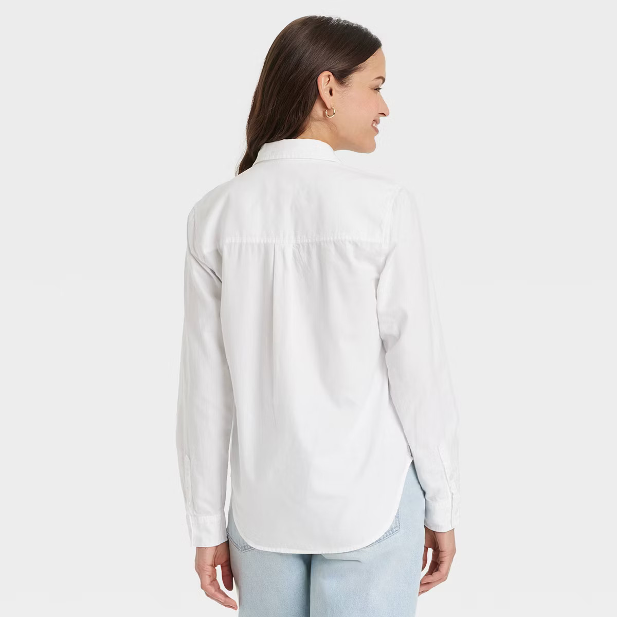 Women's Long Sleeve Collared Button-Down Shirt - Universal Thread™ White XL | Target