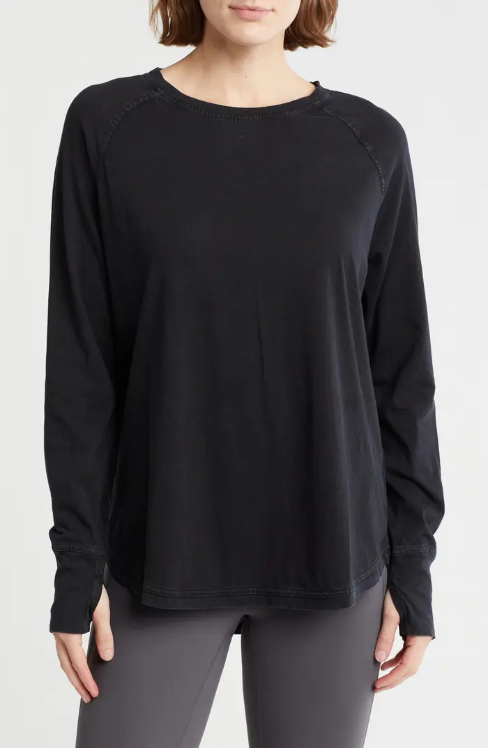Z by Zella Vintage Wash Relaxed Long Sleeve 2.0 Tee | Nordstromrack | Nordstrom Rack
