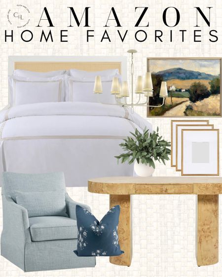 Amazon home favorites! Mixing modern and classic home decor is a fun way to make your home feel cozy! 

Rattan bed frame, Burl wood desk, chandelier, framed art, landscape art, art under $50, gold accent, picture frame, matted frame, throw pillow, pillow cover, upholstered chair, accent chair, swivel chair, faux stems, faux plant, home office , Living room, bedroom, guest room, dining room, entryway, seating area, family room, affordable home decor, classic home decor, elevate your space, Modern home decor, traditional home decor, budget friendly home decor, Interior design, shoppable inspiration, curated styling, beautiful spaces, classic home decor, bedroom styling, living room styling, style tip,  dining room styling, look for less, designer inspired, Amazon, Amazon home, Amazon must haves, Amazon finds, amazon favorites, Amazon home decor #amazon #amazonhome

#LTKHome #LTKStyleTip #LTKFindsUnder100