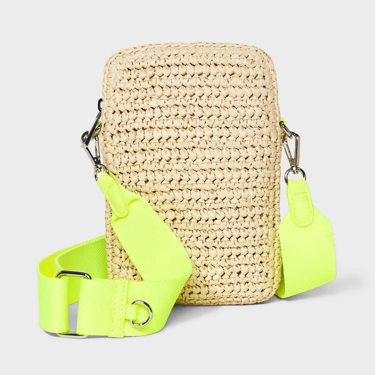 Zip Crochet Crossbody Bag - A New Day™ Beige/Yellow | Target