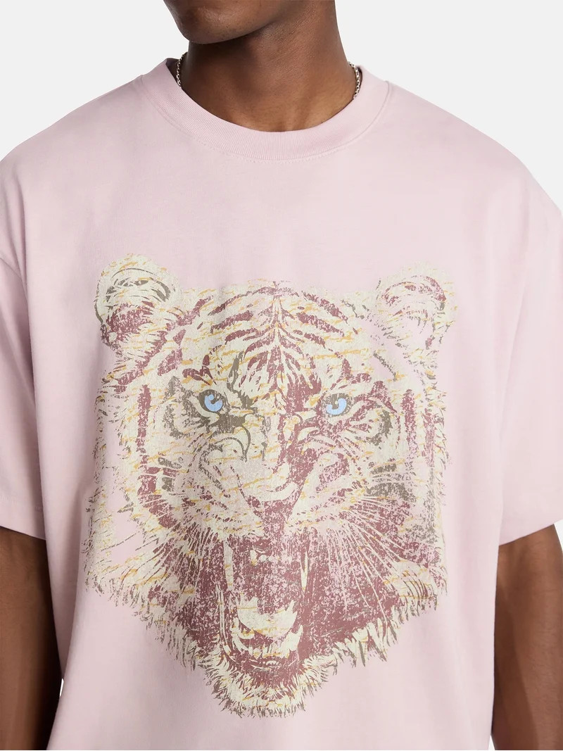 No Boundaries Boxy Fit Heavyweight Graphic Tee Shirt, Men's XS-5XL | Walmart (US)