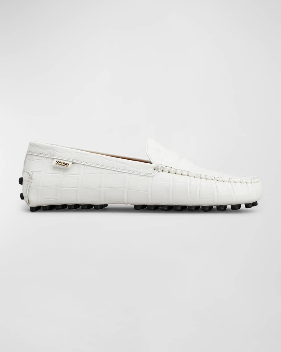 Tod's Gommino Croco Penny Driver Loafers | Neiman Marcus