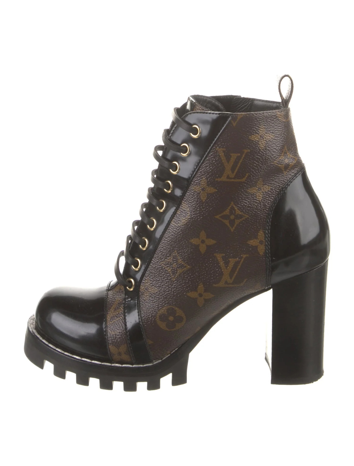 Monogram Pattern Combat Boots | The RealReal