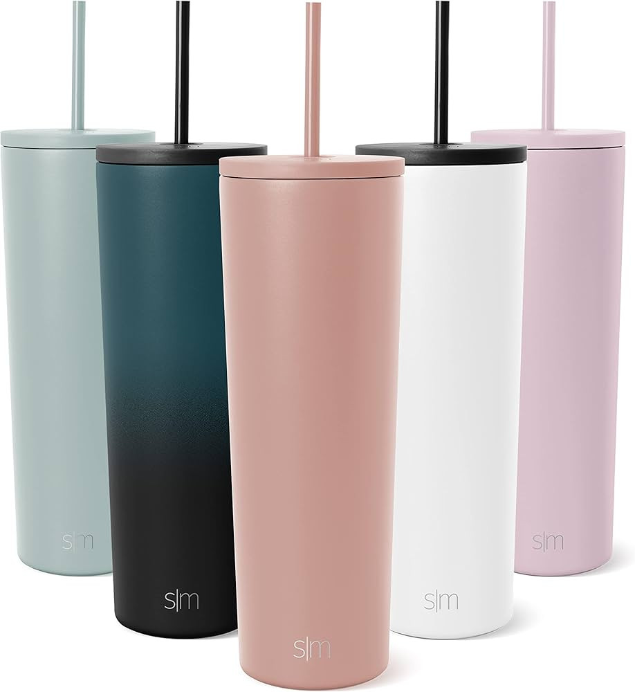 Simple Modern Insulated Tumbler with Lid and Straw | Iced Coffee Cup Reusable Stainless Steel Wat... | Amazon (US)