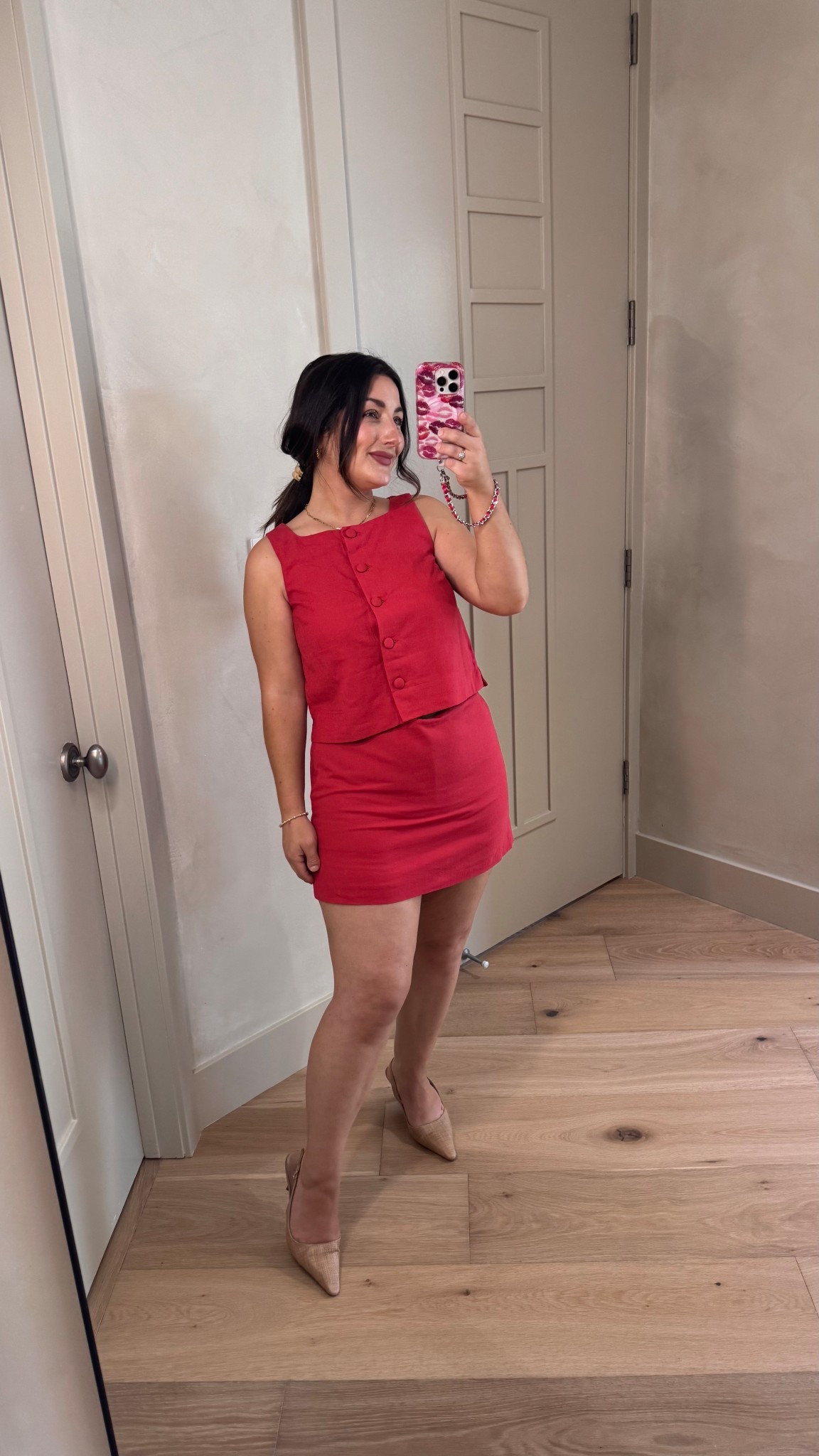 Vacation mode activated ❤️ This washed red linen-blend set is the perfect throw-on-and-go look for warm weather trips, brunch, or sightseeing. Lightweight, flattering, and so easy to style together or separately.

✨ Gap Closet Refresh Promo: up to 50% off your purchase — the perfect time to grab travel-ready staples + occasion looks.

Wearing:
• Linen-Blend Button-Front Shell Top — XS
• Linen-Blend Mini Skort — Small Petite

5’0” | 140 lbs
@gap #howyouweargap #gappartner

#LTKPetite #LTKSaleAlert #LTKSeasonal