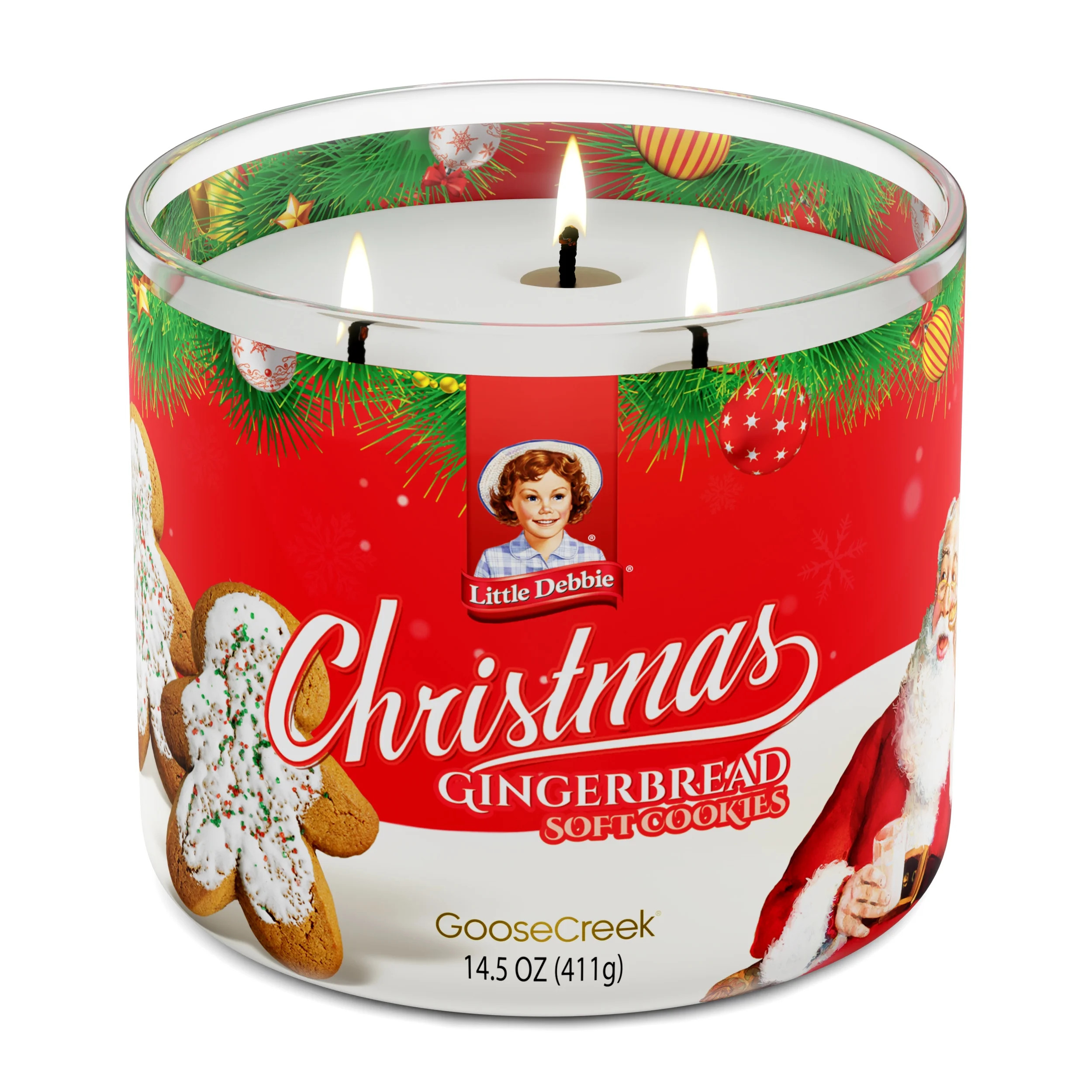 Goose Creek Little Debbie Christmas Gingerbread Cookies Scented 3-Wick Jar Candle 14.5oz | Walmart (US)