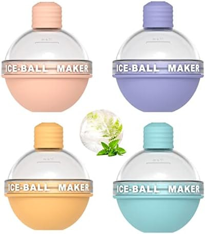 Kohimit 4 Pack Ice Ball Maker, Whiskey Ice Mold, Silicone Ice Cube Tray, 2.5 Inches Sphere Ice Mo... | Amazon (US)